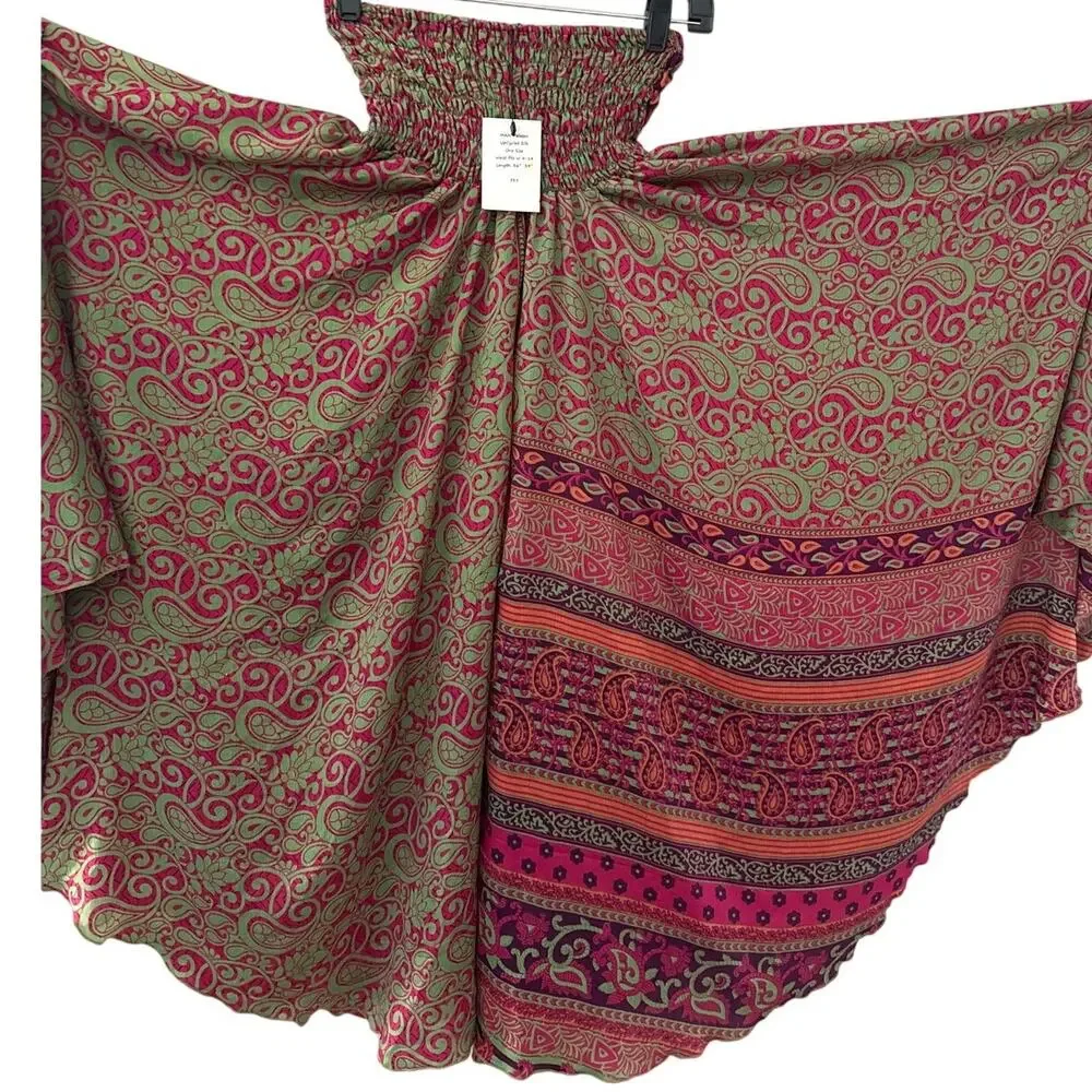 Silk Ranch Maxi Palazoo Upcycled Silk Pants Multicolor Size One Size Fits Most - Picture 6 of 9